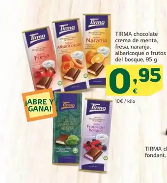 HiperDino Tirma chocolate crema de menta, fresa, naranja, albaricoque o frutos del bosque oferta