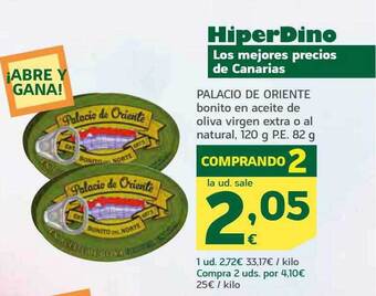 HiperDino Palacio de oriente bonito en aceite de oliva virgen extra o al natural oferta