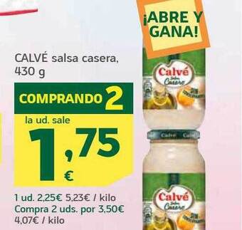 HiperDino Calvé salsa casera oferta