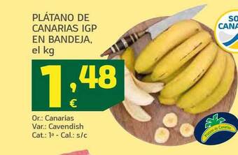 HiperDino Plátano de canarias igp en bandeja oferta