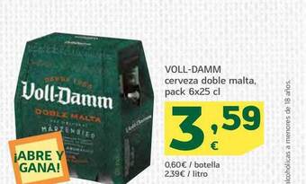 HiperDino Voll-damm cerveza doble malta oferta