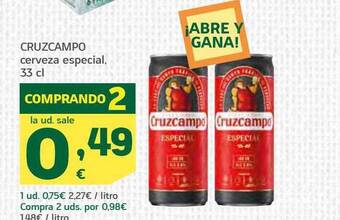 HiperDino Cruzcampo cerveza especial oferta