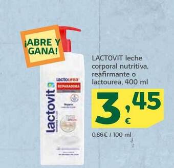 HiperDino Lactovit leche corporal nutritiva reafirmante o lactourea oferta