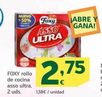 HiperDino Foxy rollo de cocina asso ultra oferta