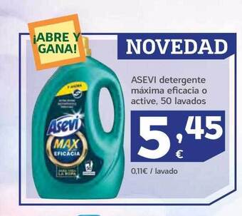 HiperDino Asevi detergente máxima eficacia o active 50 lavados oferta