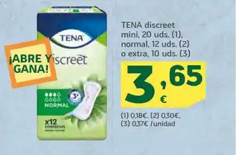 HiperDino Tena discreet mini normal o extra oferta