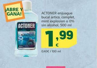 HiperDino Actoner enjuague bucal ártico, complet, mint explosion o 0% sin alcohol oferta