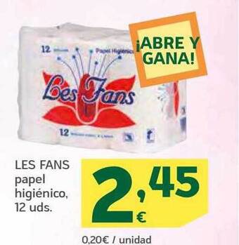 HiperDino Les fans papel higiénico oferta