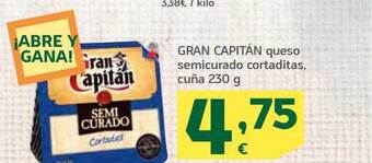HiperDino Gran capitán queso semicurado cortaditas oferta
