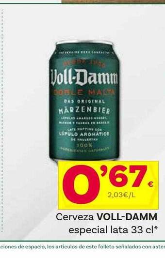 Supermercados Dani Cerveza voll-damm especial oferta