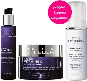 Esthederm inst sérum aha + crema vitamina c + regalo espuma limpiadora