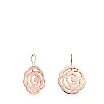 Tous Pendientes cortos de plata vermeil rosa rosa de abril oferta