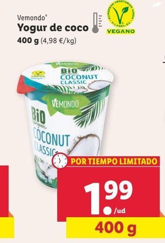 Lidl Yogur de coco oferta
