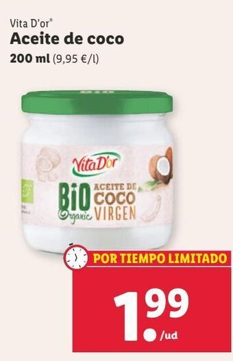 Lidl Vita d'or® aceite de coco oferta