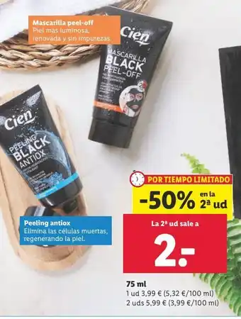 Lidl Mascarilla peel-off / peeling black antiox oferta