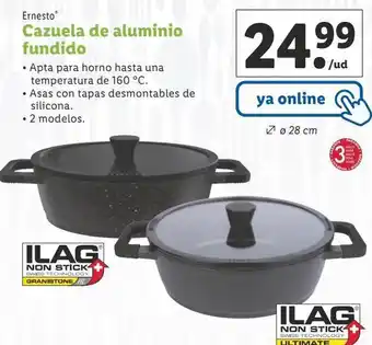 Lidl Cazuela de aluminio con revestimiento de cerámica 28 cm ernesto oferta