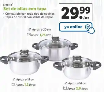Lidl Set de ollas de acero inoxidable ernesto oferta