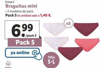 Lidl Braguitas esmara oferta