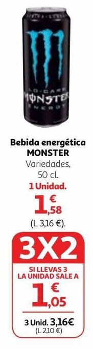 Alcampo Bebida energética monster oferta