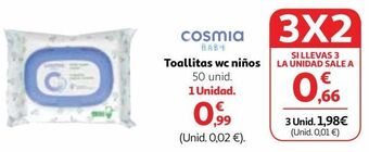 Alcampo Toallitas húmedas para bebé cosmia oferta