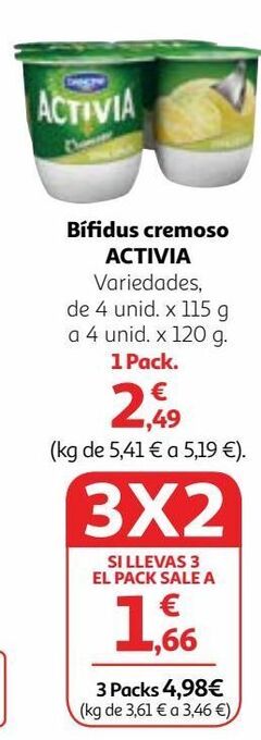 Alcampo Yogur bífidus activia oferta