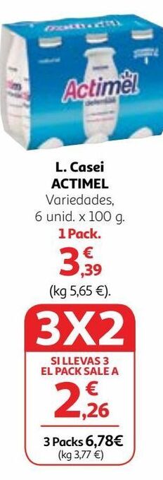 Alcampo Yogur líquido actimel oferta