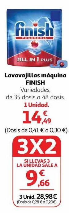 Alcampo Detergente lavavajillas finish oferta
