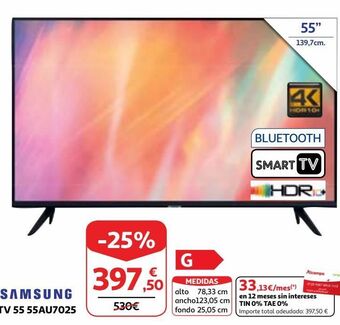 Alcampo Tv led 55'' samsung oferta