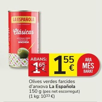 Consum Aceitunas rellenas de anchoa la española oferta
