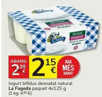 Consum Yogur desnatado la fageda oferta