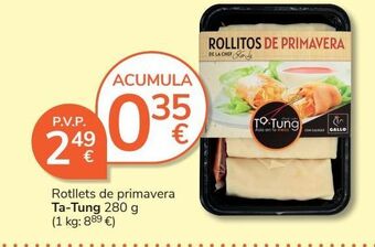 Consum Rollitos de primavera ta tung oferta