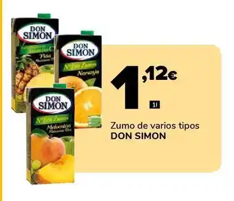 Supeco Zumo de varios tipos don simon oferta