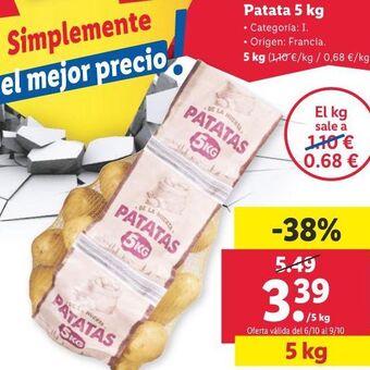 Lidl Patata 5 kg oferta