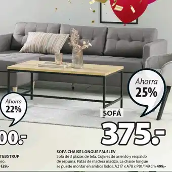 JYSK Sofá chaise longue oferta