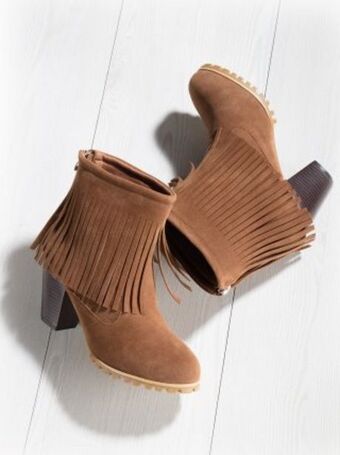 Venca Botines mujer largos flecos con cremallera oferta