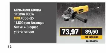 Coinfer Mini-amoladora 115mm 800w dwe4056-qs oferta