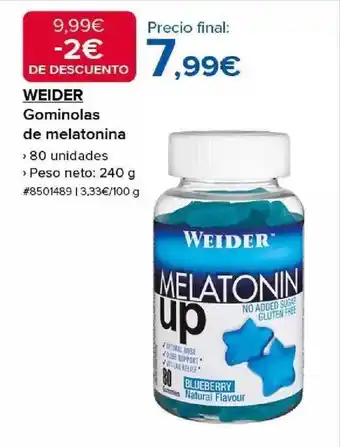 Costco Weider gominolas de melatonina oferta