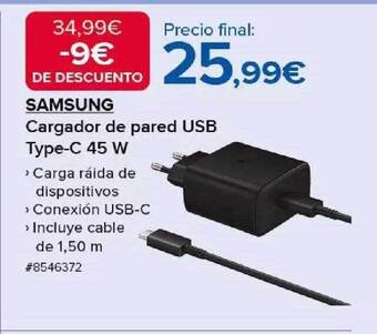 Costco Samsung cargador de pared usb type-c 45w oferta