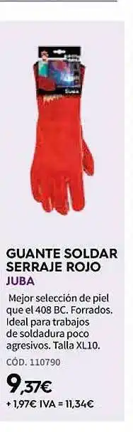 ferrOkey Guante soldar serraje rojo juba oferta