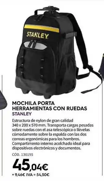 ferrOkey Mochila porta herramientas con ruedas stanley oferta
