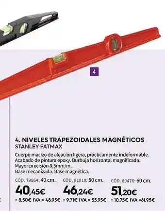 ferrOkey 4. niveles trapezoidales magnéticos stanley fatmax oferta