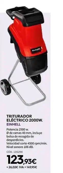 ferrOkey Triturador eléctrico 2000w einhell oferta