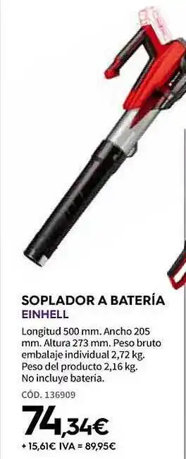 ferrOkey Soplador batería einhell oferta