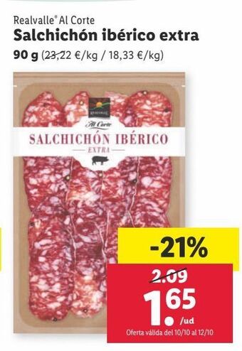 Lidl Salchichón ibérico realvalle oferta