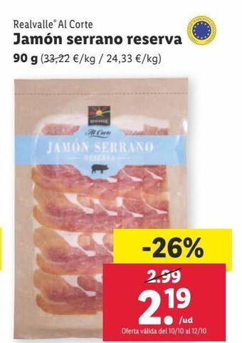 Lidl Jamón serrano realvalle oferta