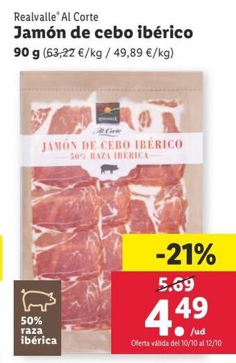 Lidl Jamón de cebo realvalle oferta