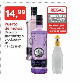Suma Supermercados Puerto de indias ginebra strawberry o blackberry oferta
