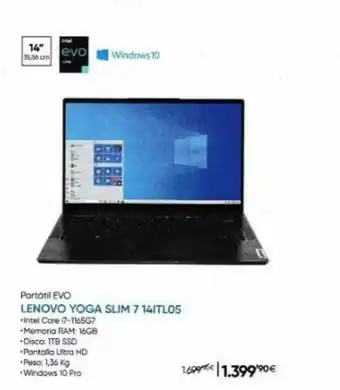 Fnac Portátil evo lenovo yoga slim 7 141tlos oferta