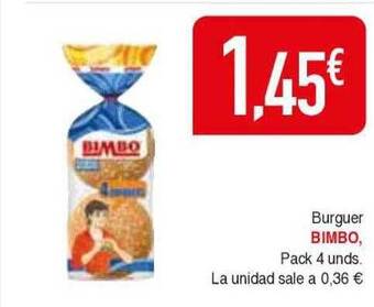 Masymas Burguer bimbo pack 4 oferta