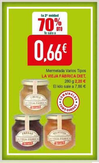 Masymas La 2a unidad 70% dto mermelada varios tipos la vieja fábrica diet oferta